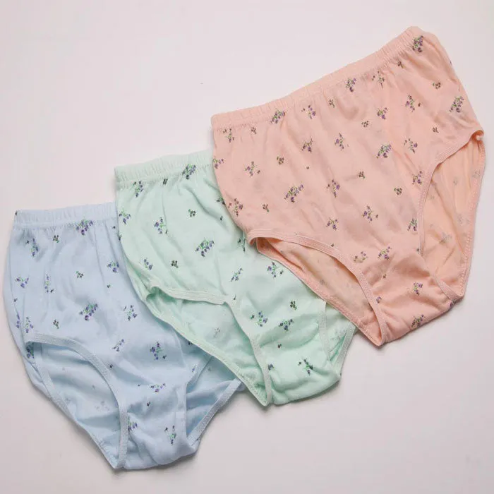 12-Pack : 100% Cotton Floral Print Panties