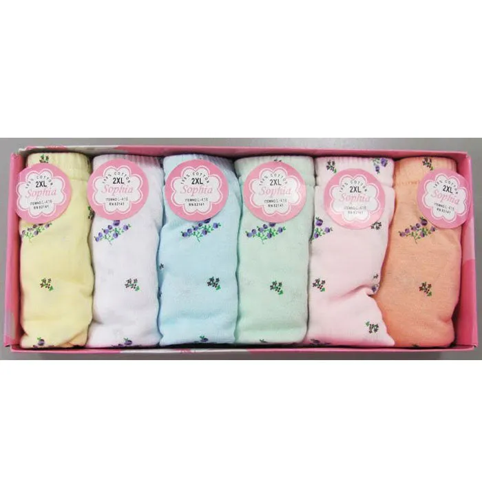 12-Pack : 100% Cotton Floral Print Panties