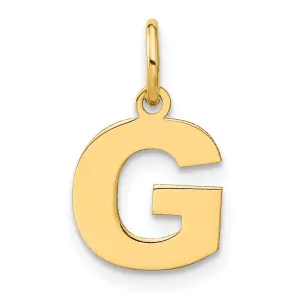 14k Yellow Gold  Small Size Letter G Initial Block Pendant