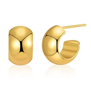 18K Gold-Plated Thick Huggie Earrings