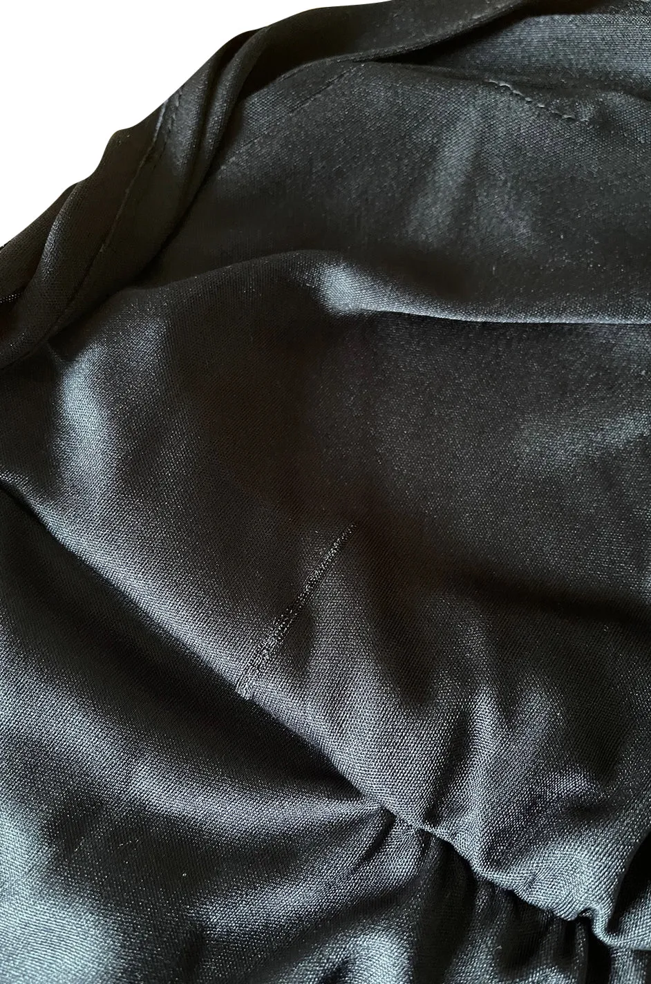1970s Clobber by Jeff Banks Black Jersey Bare Back Halter Cut Skirted Jumpsuit