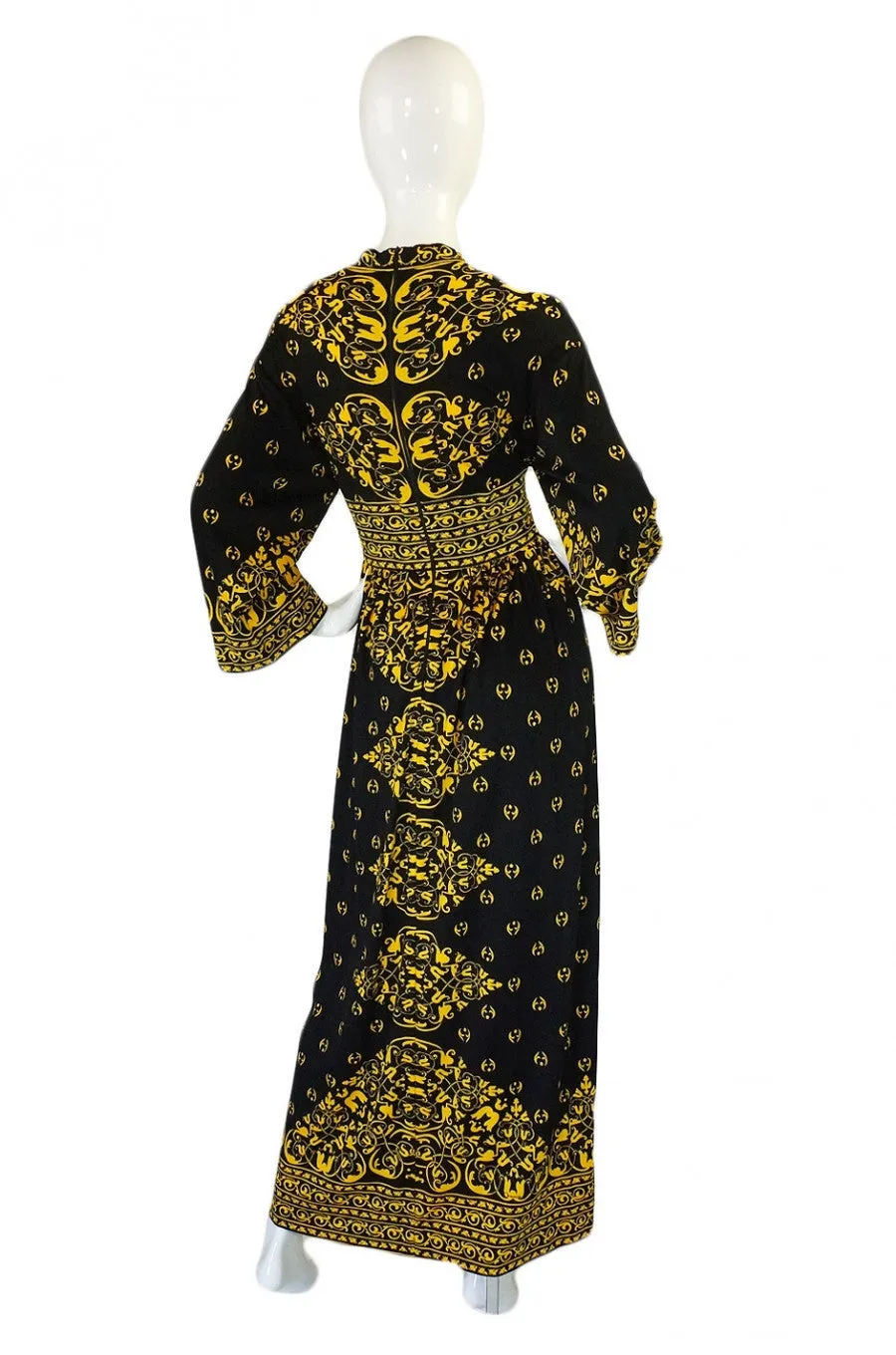 1970s Yellow & Black Maurice Dress