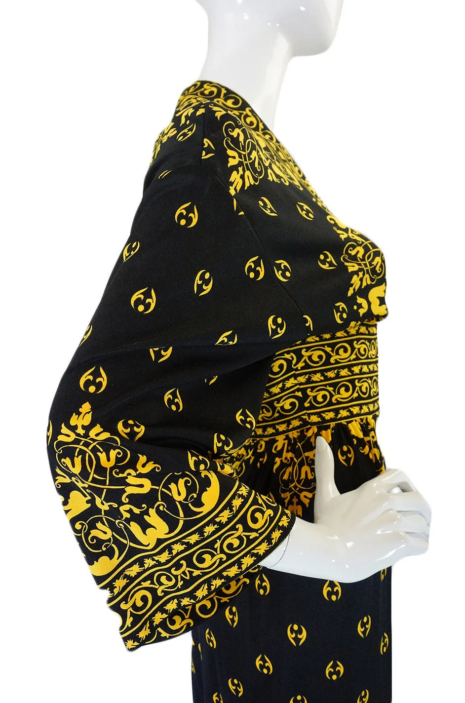 1970s Yellow & Black Maurice Dress
