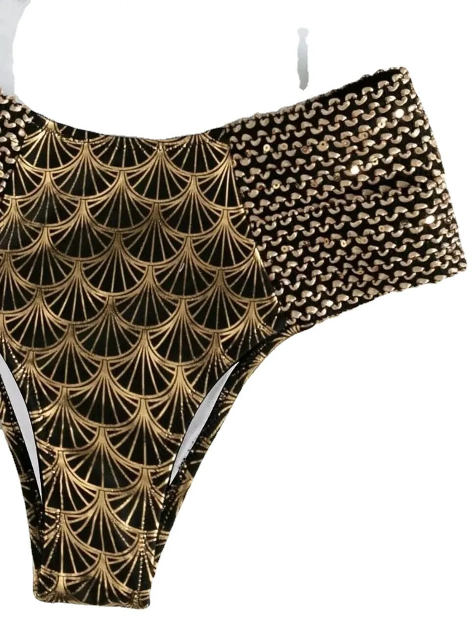 2023New Popular European and American Amazon Fashion Sexy High Waist Gilding Women's Seperated Swimwear Professional Wholesale