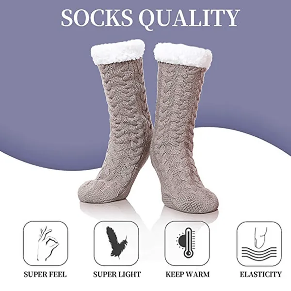 3 Pairs: Comfy Feet Sherpa Slipper Socks