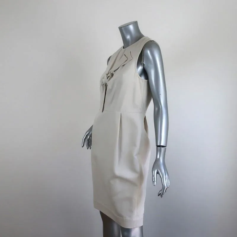 3.1 Phillip Lim Bow Dress Off-White Cotton Blend Size 4 Sleeveless Sheath
