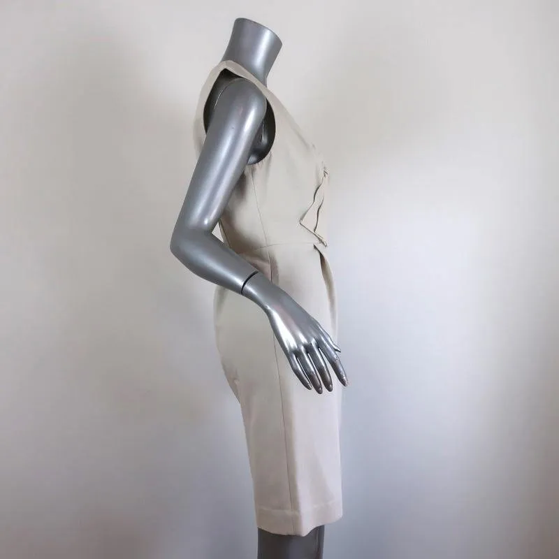 3.1 Phillip Lim Bow Dress Off-White Cotton Blend Size 4 Sleeveless Sheath