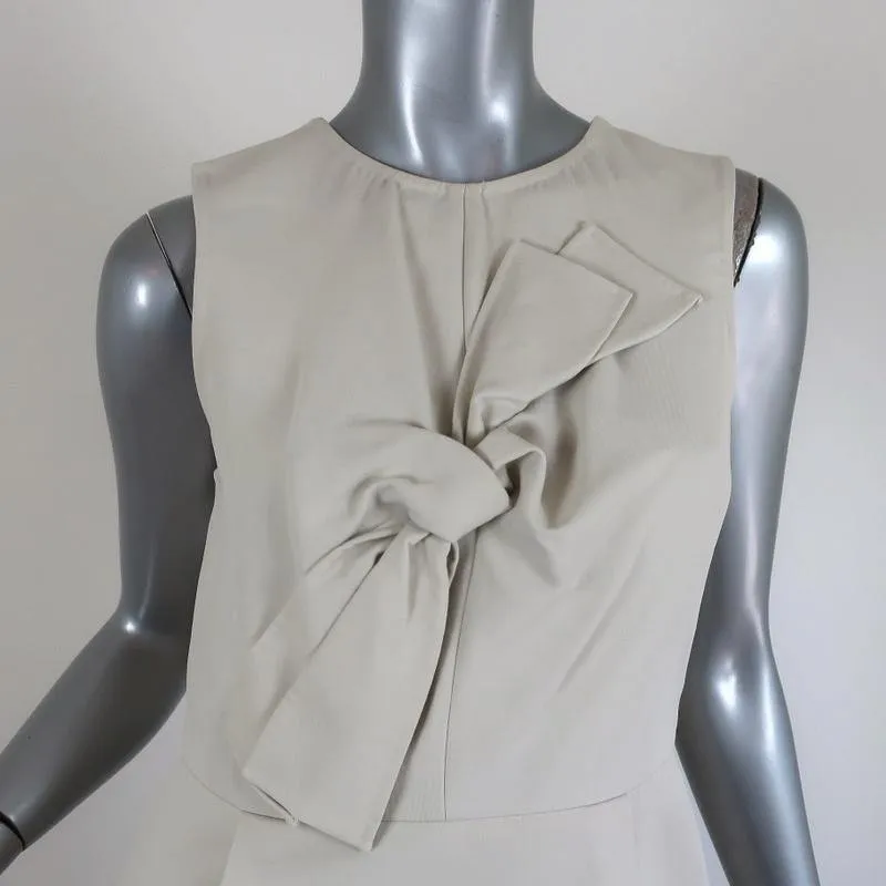 3.1 Phillip Lim Bow Dress Off-White Cotton Blend Size 4 Sleeveless Sheath