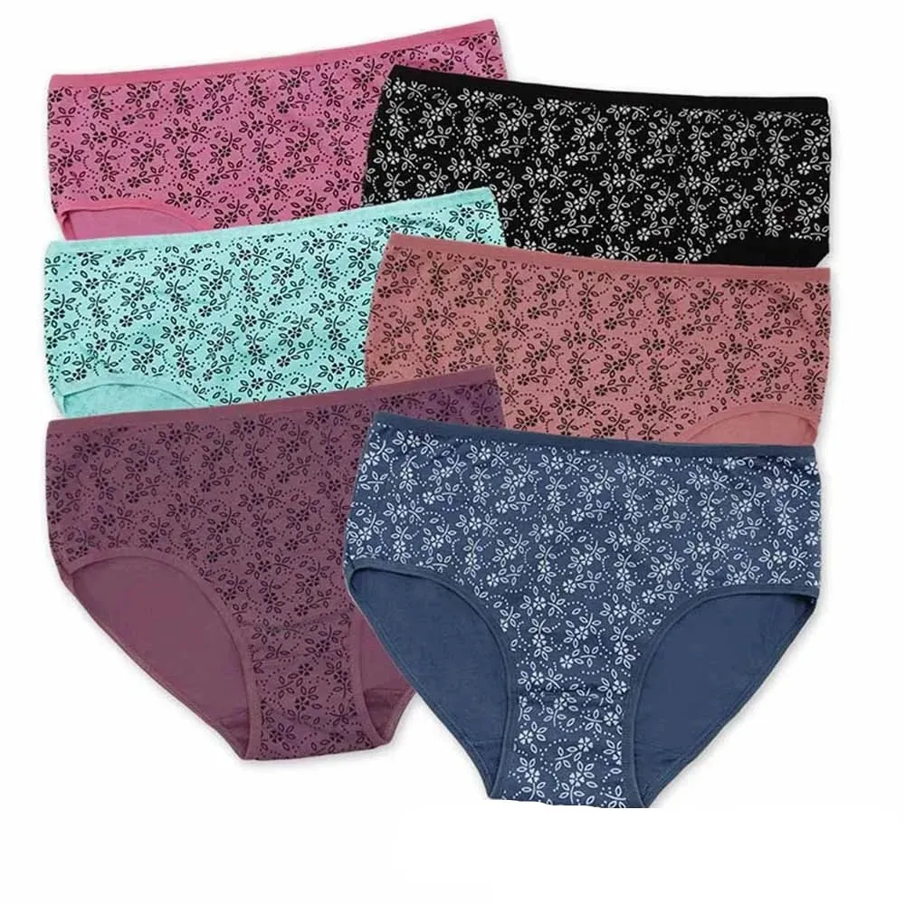 6-Pack Plus Size Cotton Panties - Women's Sexy High-Rise Briefs