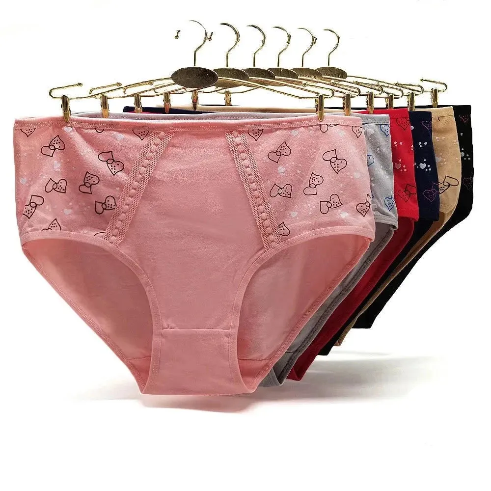 6-Pack Plus Size Cotton Panties - Women's Sexy High-Rise Briefs