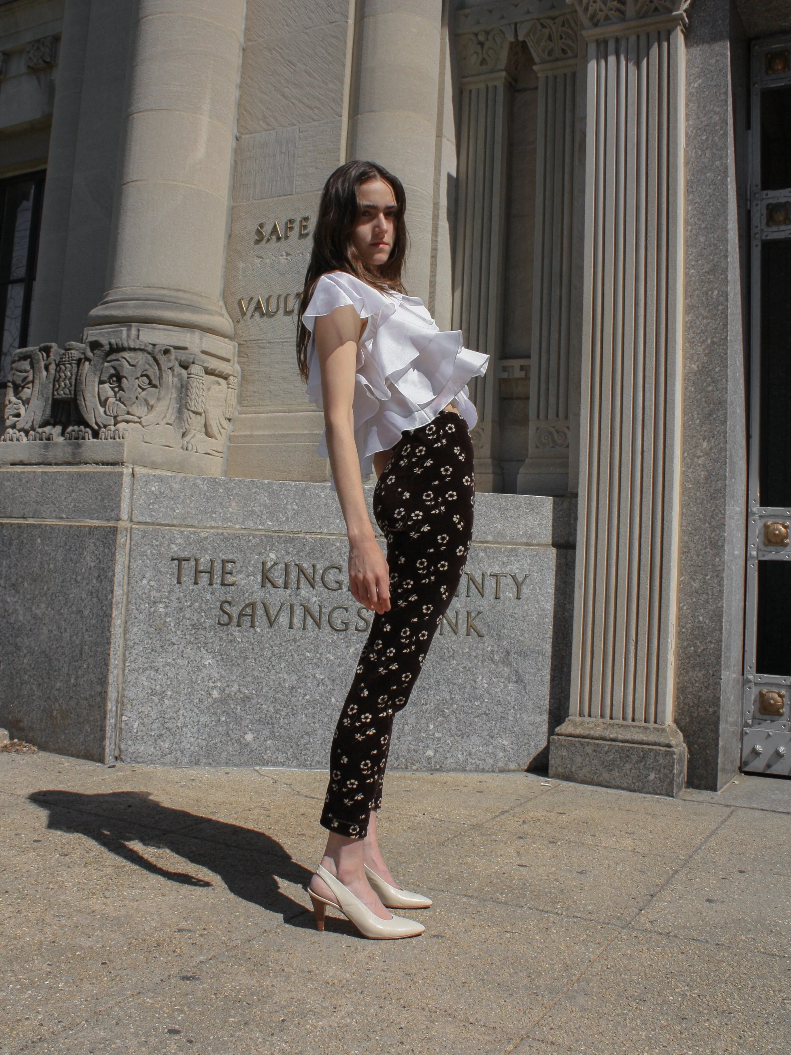 90s Floral Velour Leggings