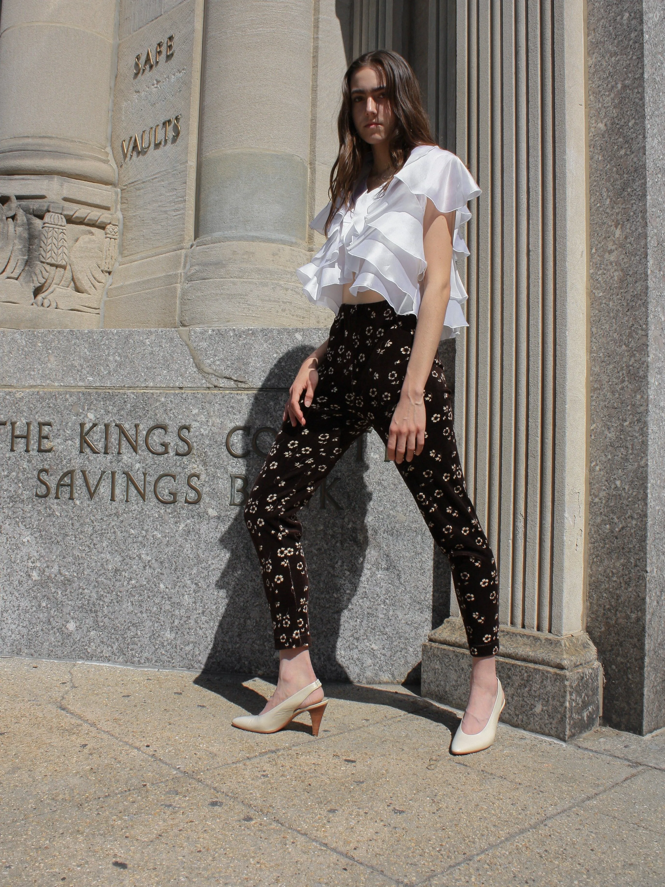 90s Floral Velour Leggings