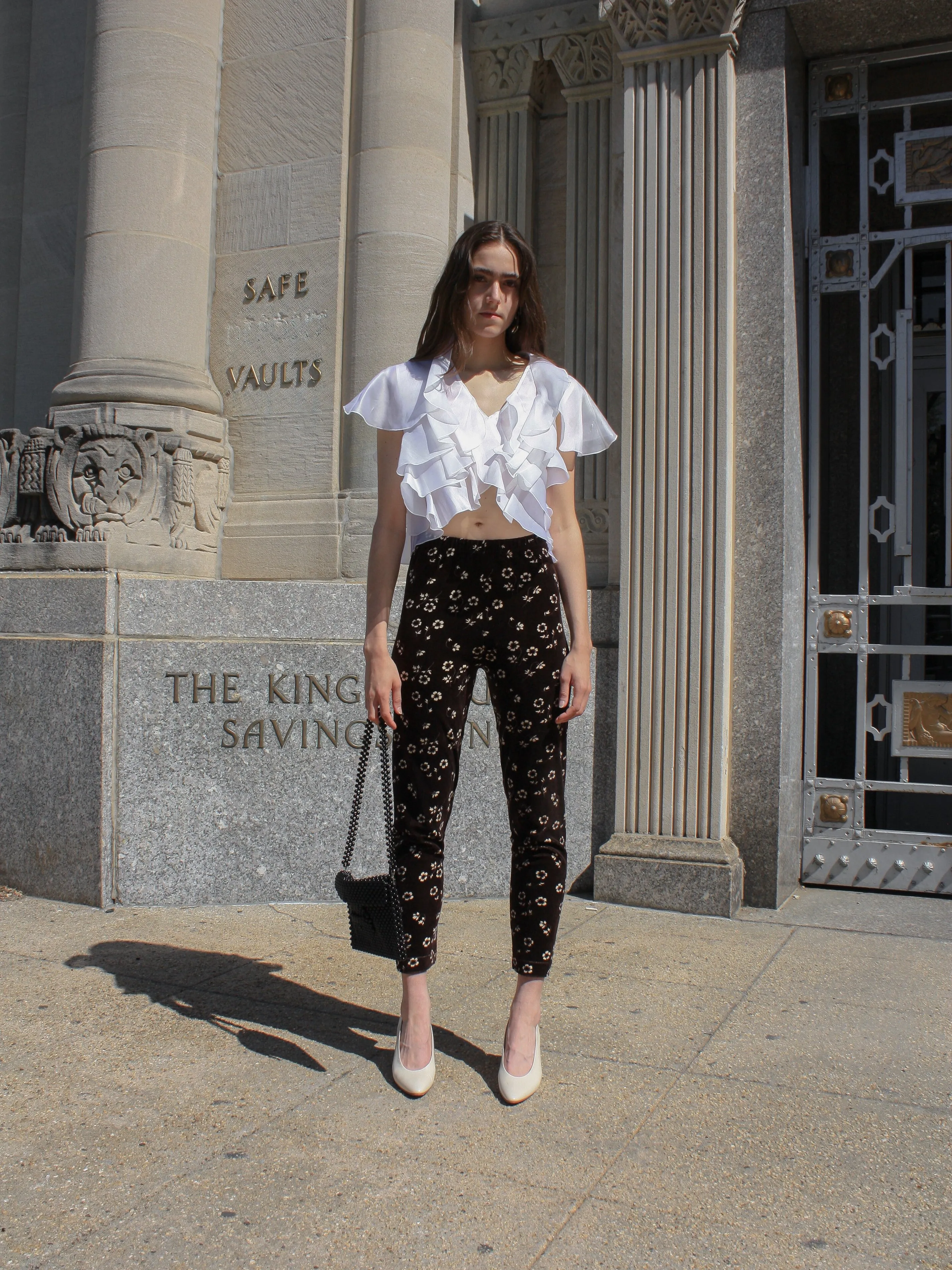 90s Floral Velour Leggings