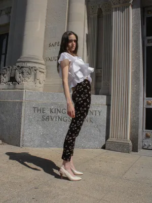 90s Floral Velour Leggings