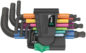 950/9 Hex-Plus Multicolour 2 L-key set, metric, BlackLaser