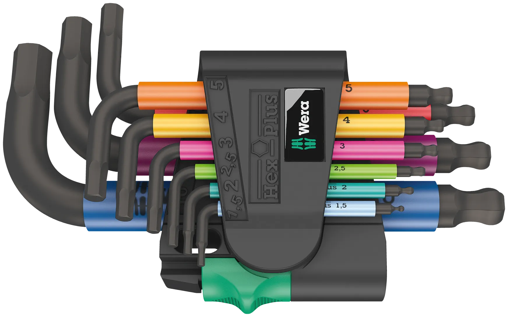 950/9 Hex-Plus Multicolour 2 L-key set, metric, BlackLaser