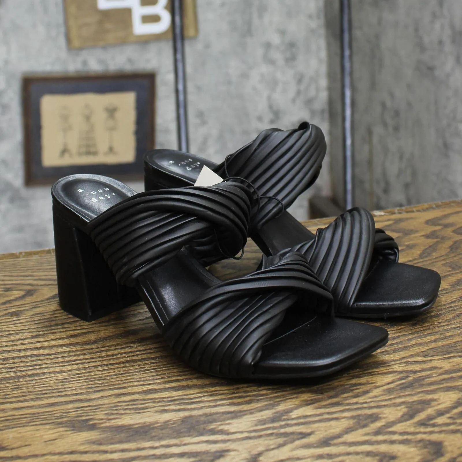 A New Day Womens Jessa Mule Heels 87931549 Black 8.5M