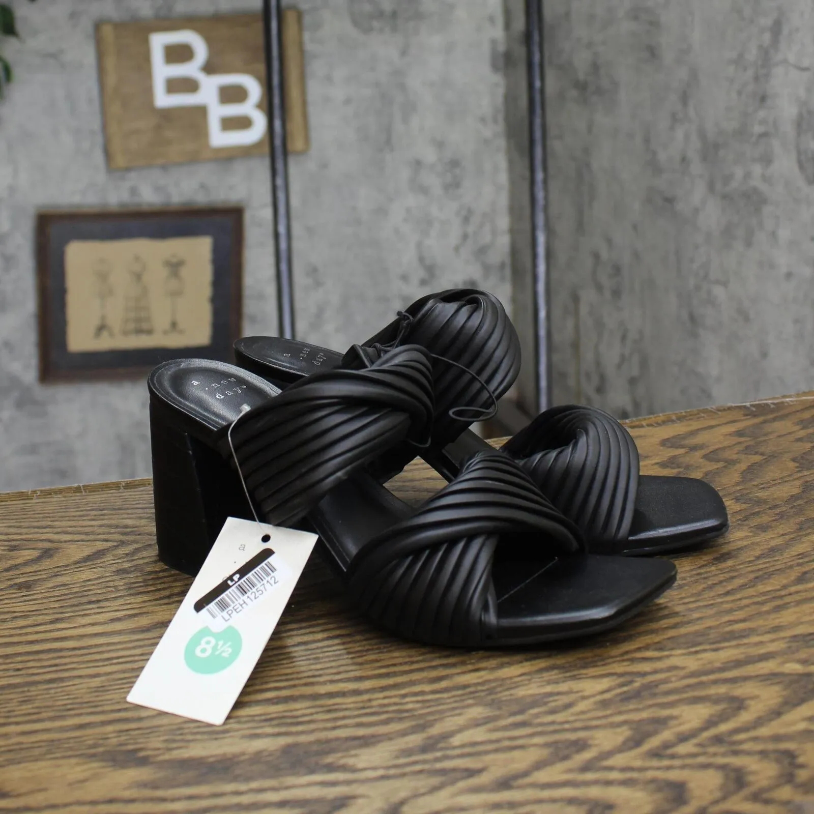 A New Day Womens Jessa Mule Heels 87931549 Black 8.5M