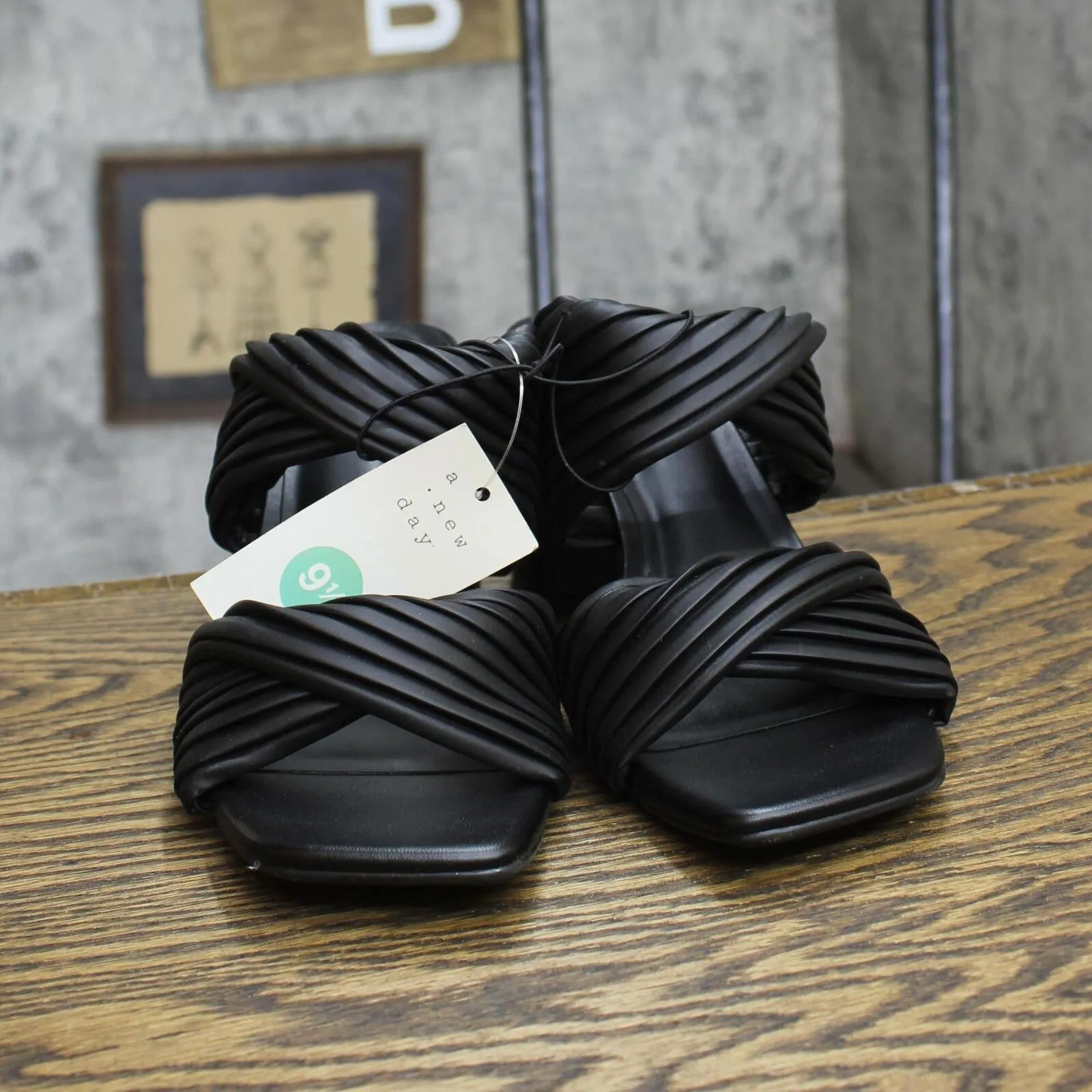 A New Day Womens Jessa Mule Heels 87931551 Black 9.5M