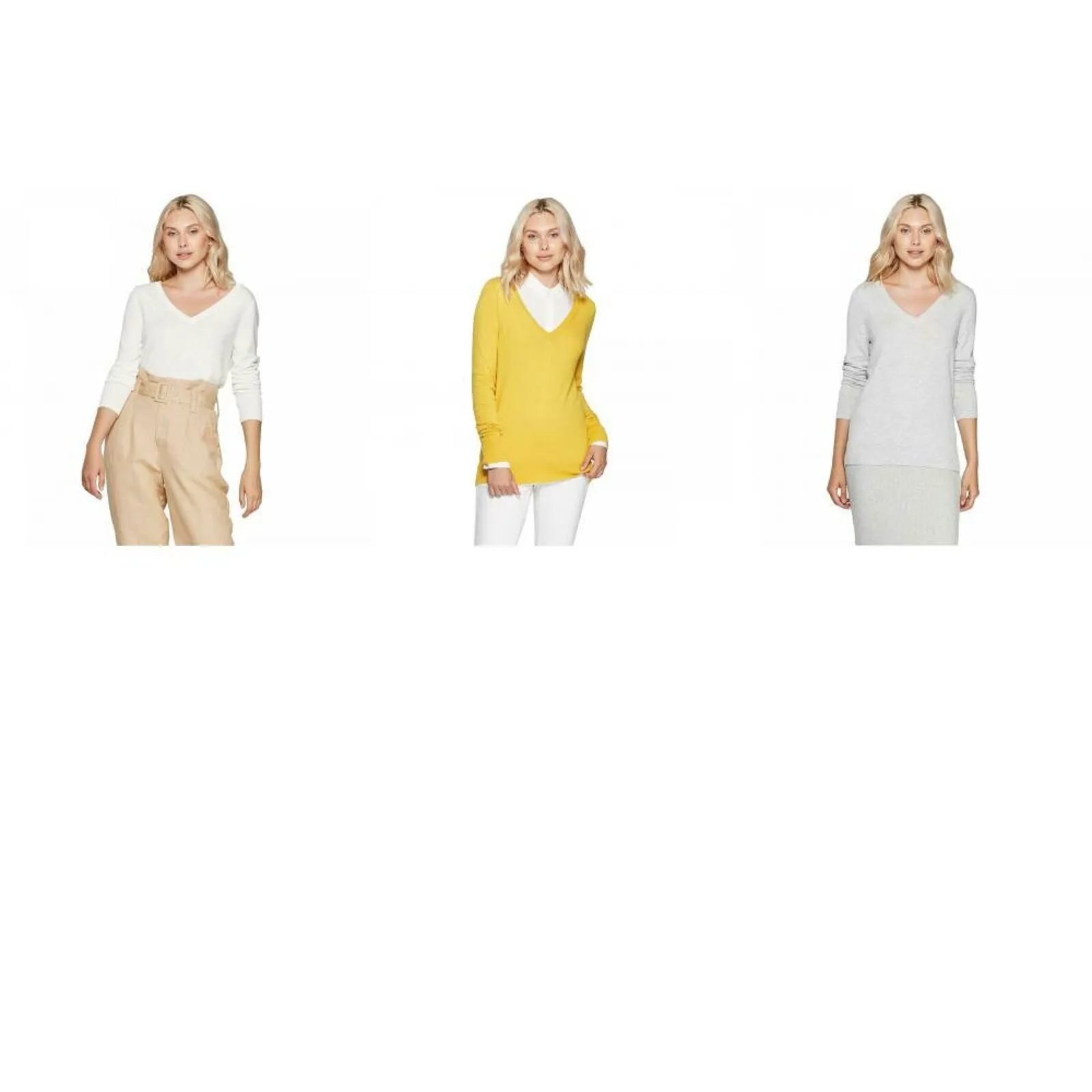 A New Day Women's Long Sleeve Ribbed Cuff V-Neck Pullover Sweater