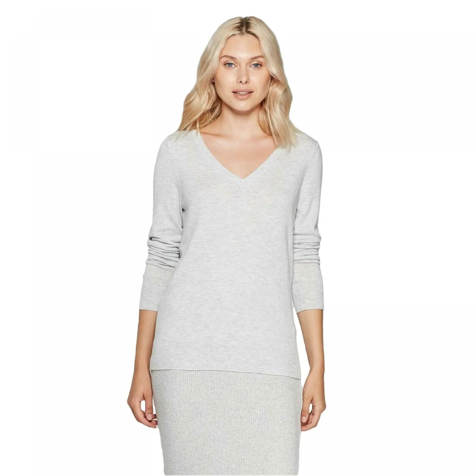 A New Day Women's Long Sleeve Ribbed Cuff V-Neck Pullover Sweater