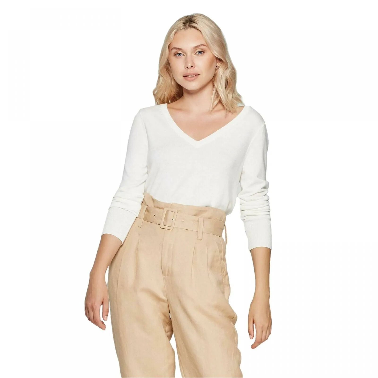 A New Day Women's Long Sleeve Ribbed Cuff V-Neck Pullover Sweater