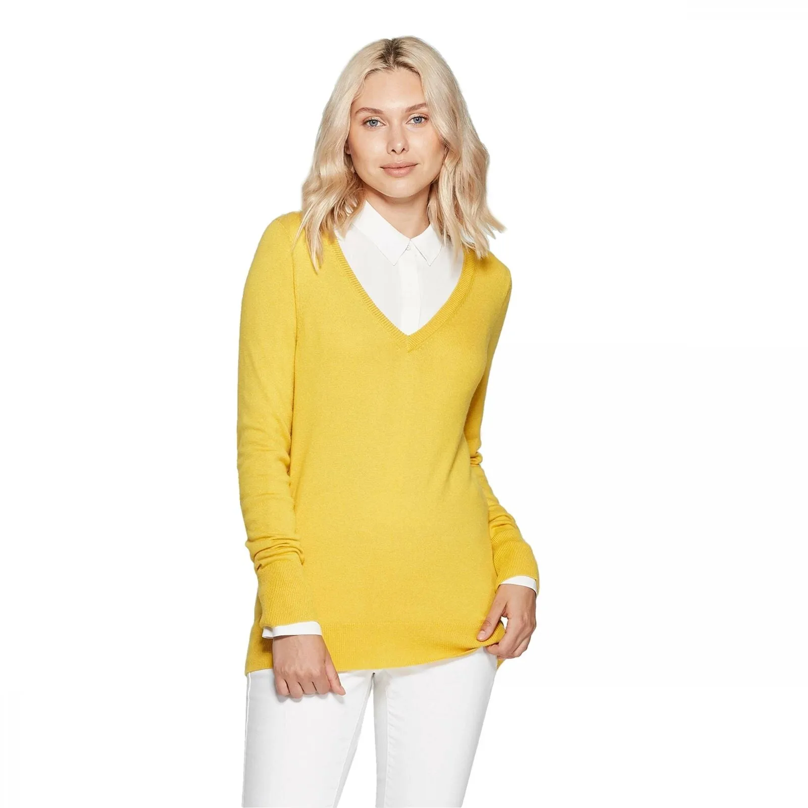 A New Day Women's Long Sleeve Ribbed Cuff V-Neck Pullover Sweater