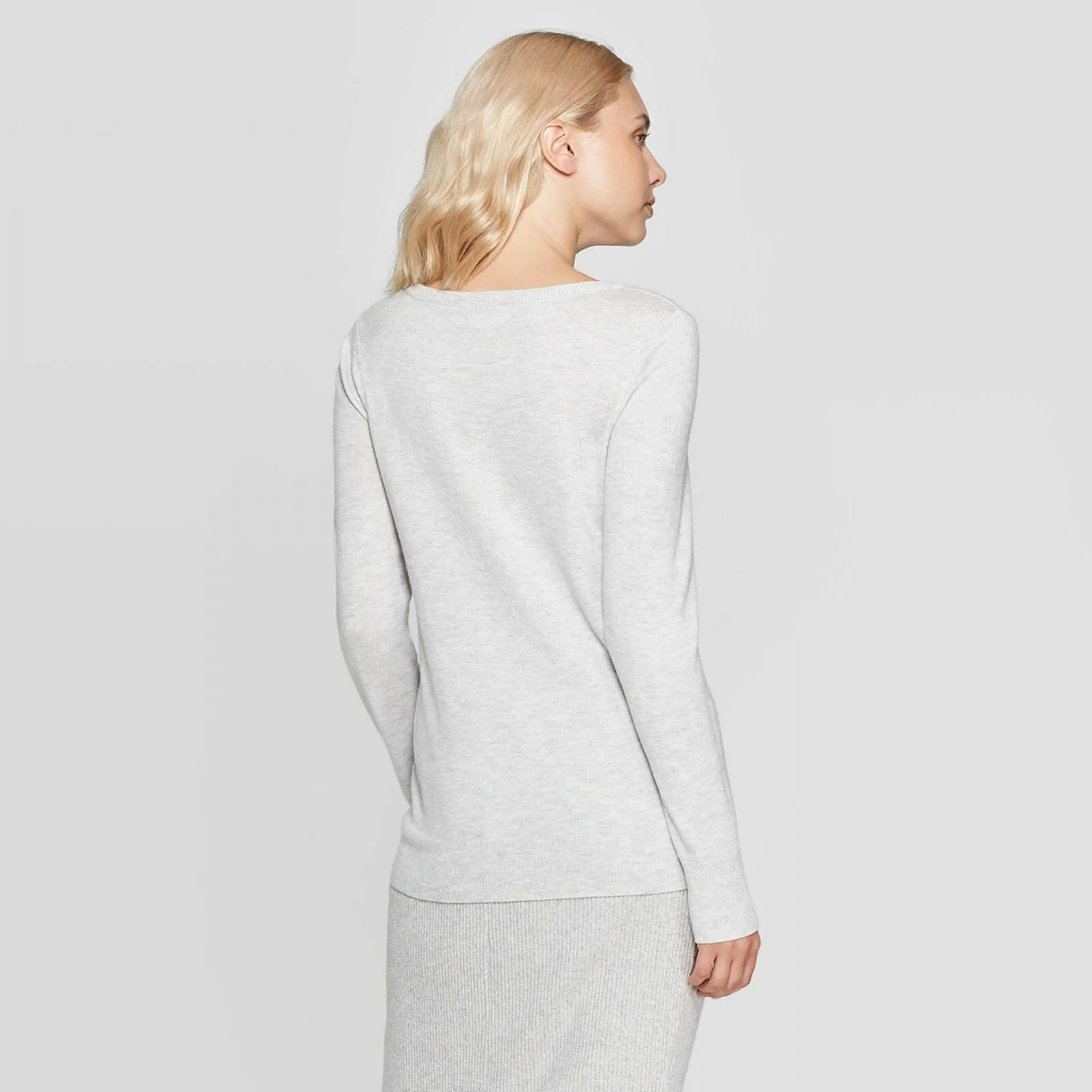 A New Day Women's Long Sleeve Ribbed Cuff V-Neck Pullover Sweater