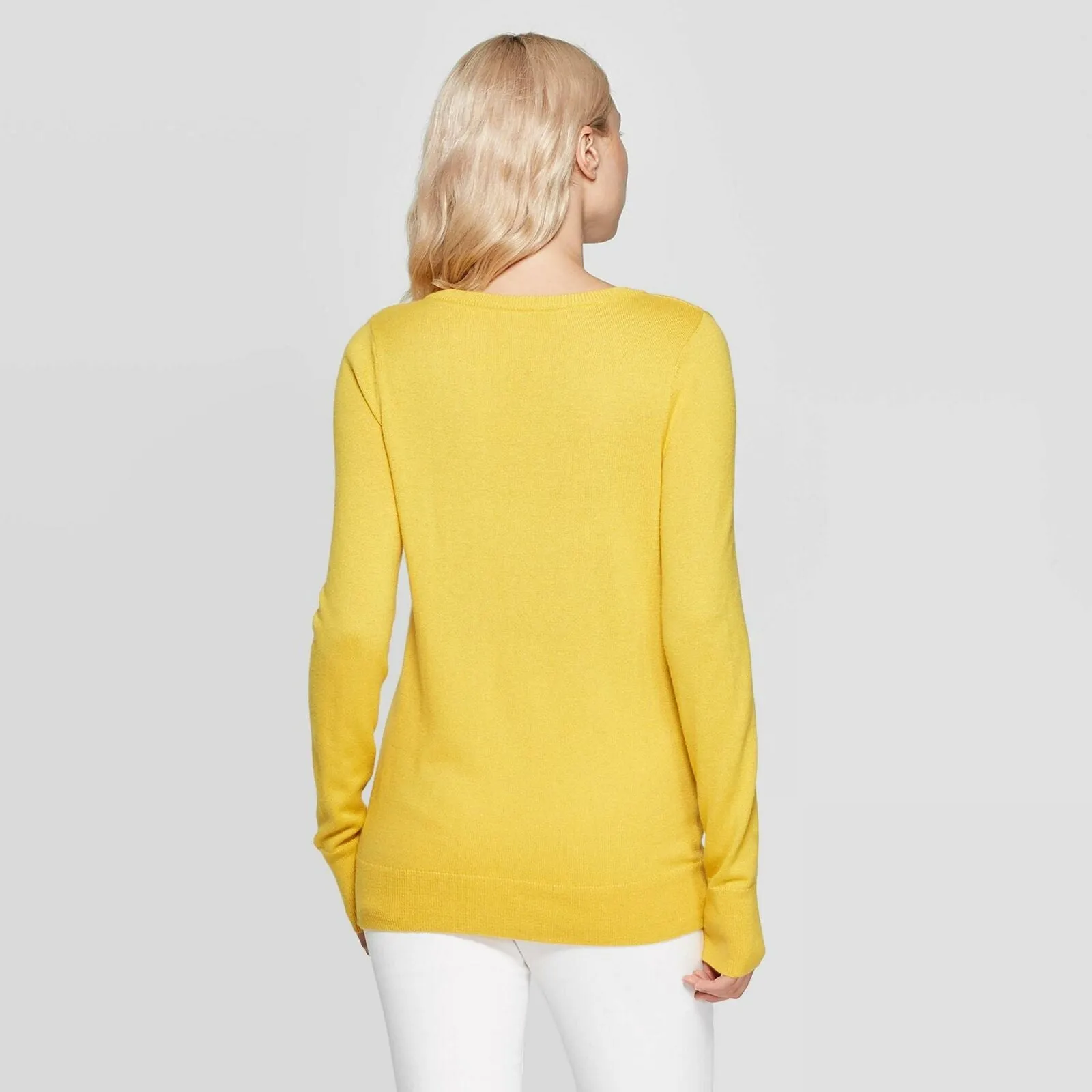 A New Day Women's Long Sleeve Ribbed Cuff V-Neck Pullover Sweater