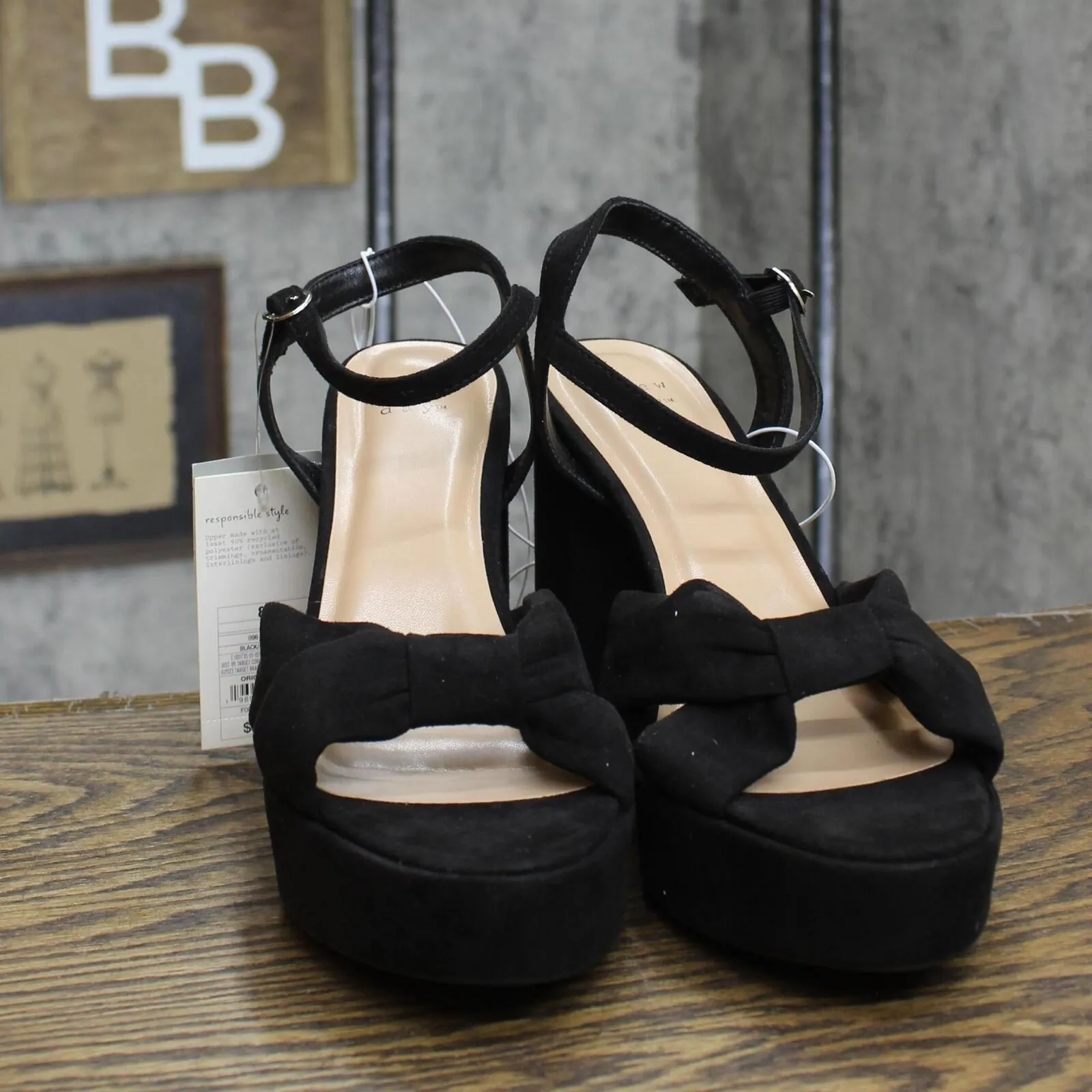 A New Day Women's Riah Platform Heels with Memory Foam Insole Black 8.5M