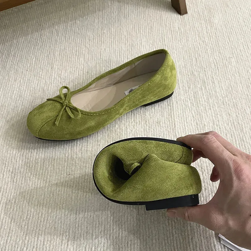 ADVBRIDGE  -  Women Flats Footwear Designer Shallow Female Round Toe Butterfly-Knot Ballet Shoes Ladies Flats Slides Shoes Mujer New