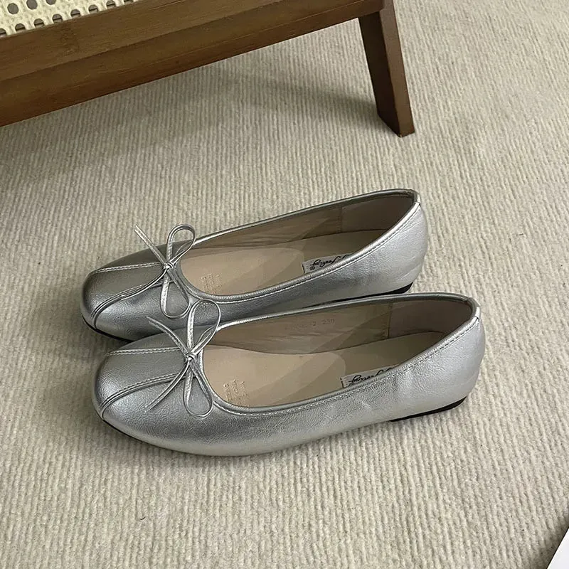 ADVBRIDGE  -  Women Flats Footwear Designer Shallow Female Round Toe Butterfly-Knot Ballet Shoes Ladies Flats Slides Shoes Mujer New