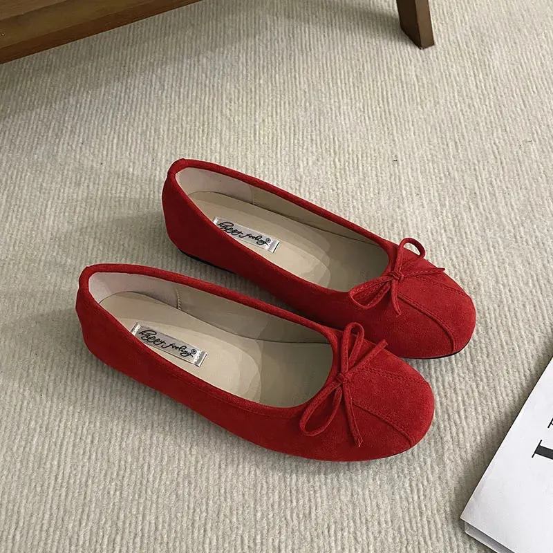ADVBRIDGE  -  Women Flats Footwear Designer Shallow Female Round Toe Butterfly-Knot Ballet Shoes Ladies Flats Slides Shoes Mujer New
