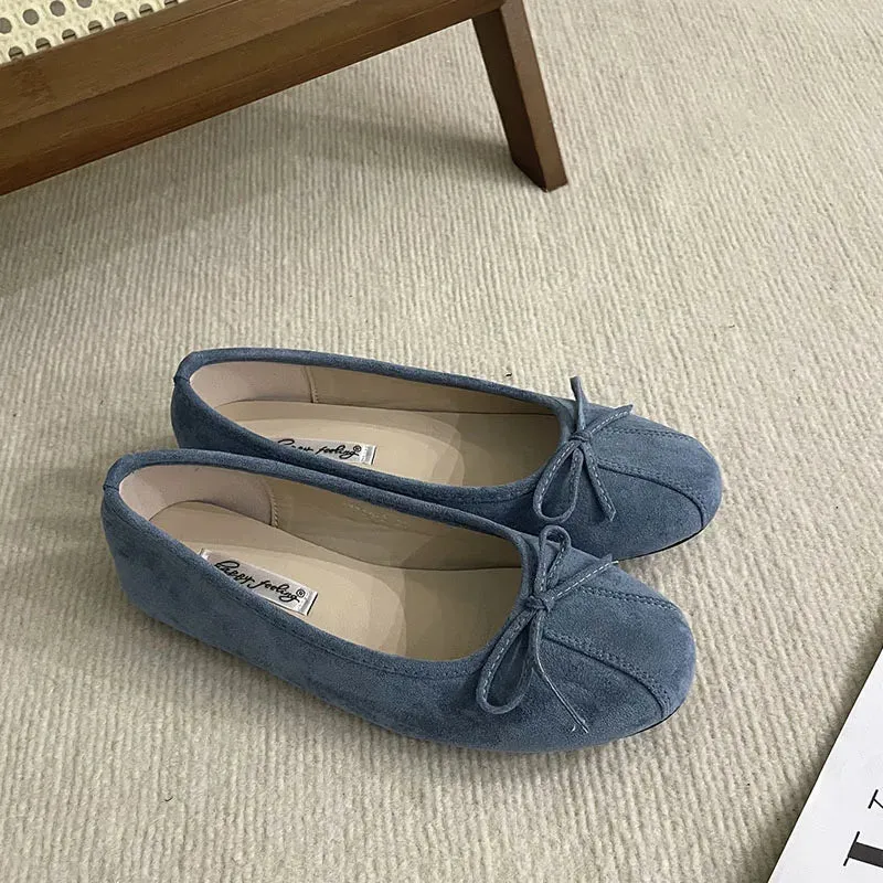 ADVBRIDGE  -  Women Flats Footwear Designer Shallow Female Round Toe Butterfly-Knot Ballet Shoes Ladies Flats Slides Shoes Mujer New