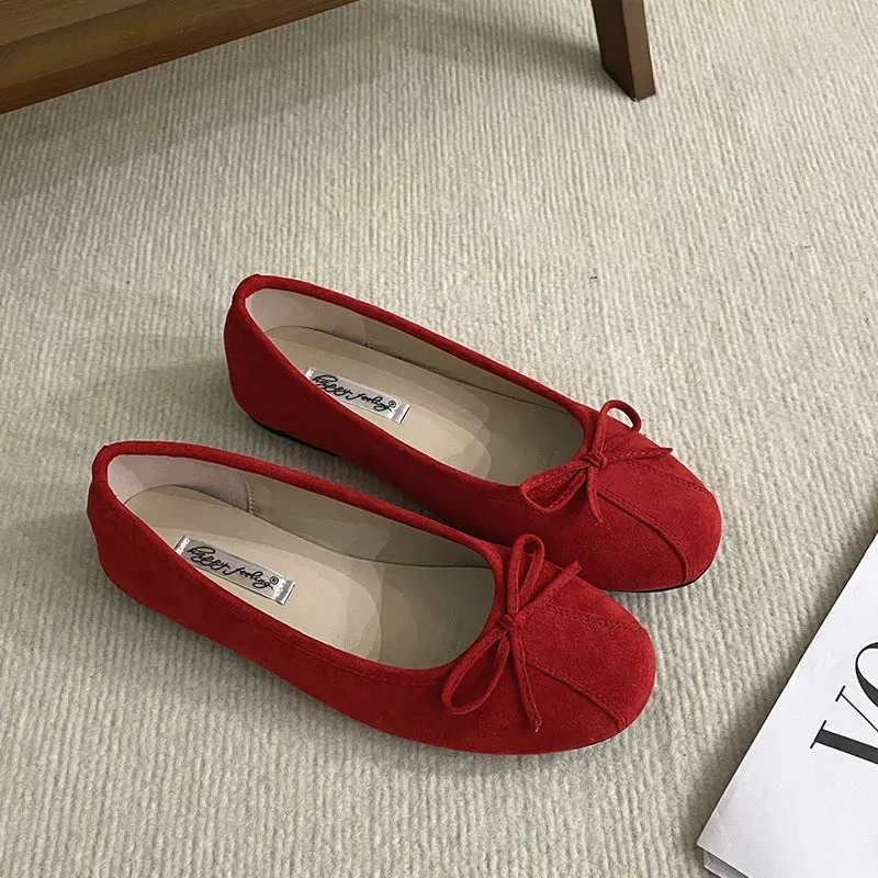 ADVBRIDGE  -  Women Flats Footwear Designer Shallow Female Round Toe Butterfly-Knot Ballet Shoes Ladies Flats Slides Shoes Mujer New