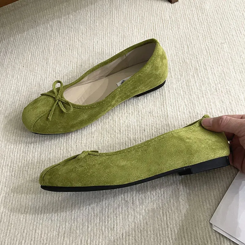 ADVBRIDGE  -  Women Flats Footwear Designer Shallow Female Round Toe Butterfly-Knot Ballet Shoes Ladies Flats Slides Shoes Mujer New