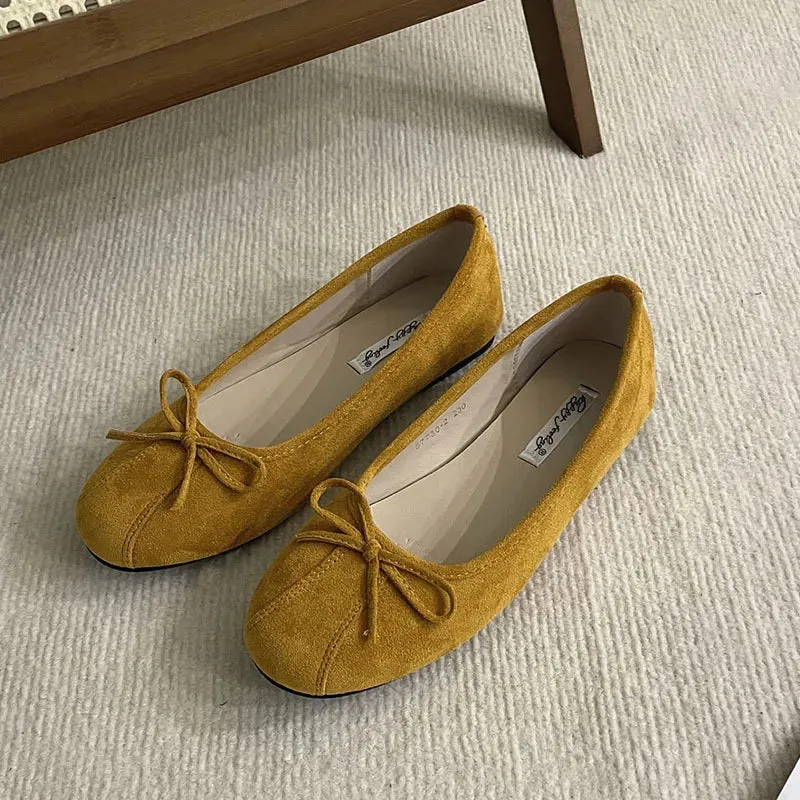 ADVBRIDGE  -  Women Flats Footwear Designer Shallow Female Round Toe Butterfly-Knot Ballet Shoes Ladies Flats Slides Shoes Mujer New
