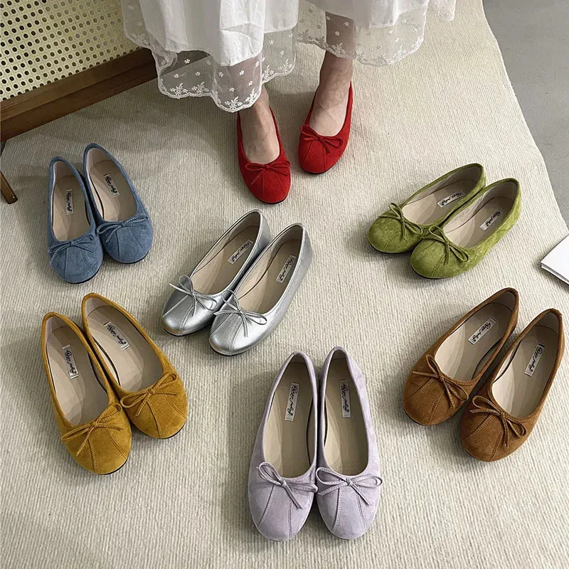 ADVBRIDGE  -  Women Flats Footwear Designer Shallow Female Round Toe Butterfly-Knot Ballet Shoes Ladies Flats Slides Shoes Mujer New