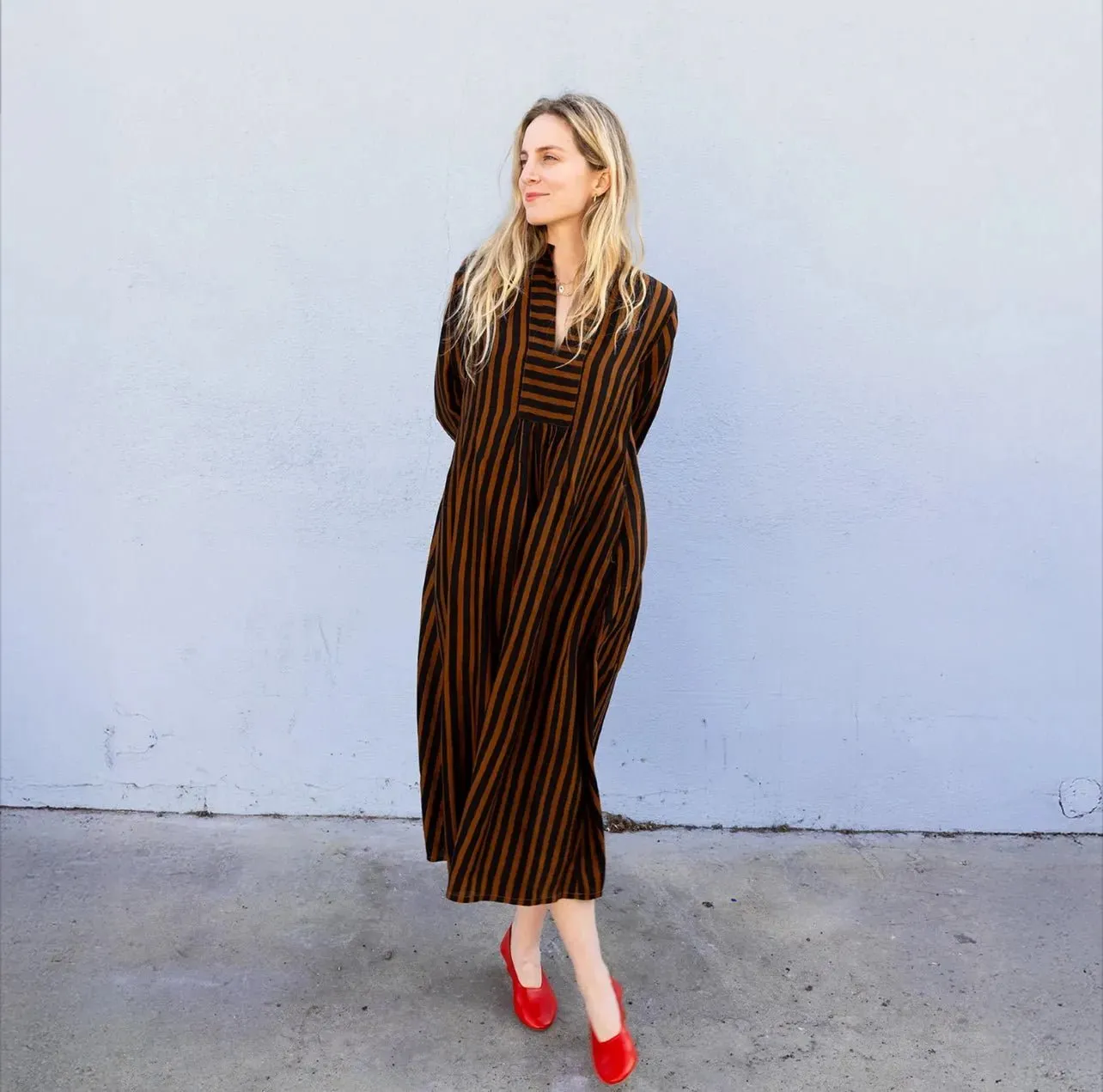 Alice Hand Block-Printed Silk Dress