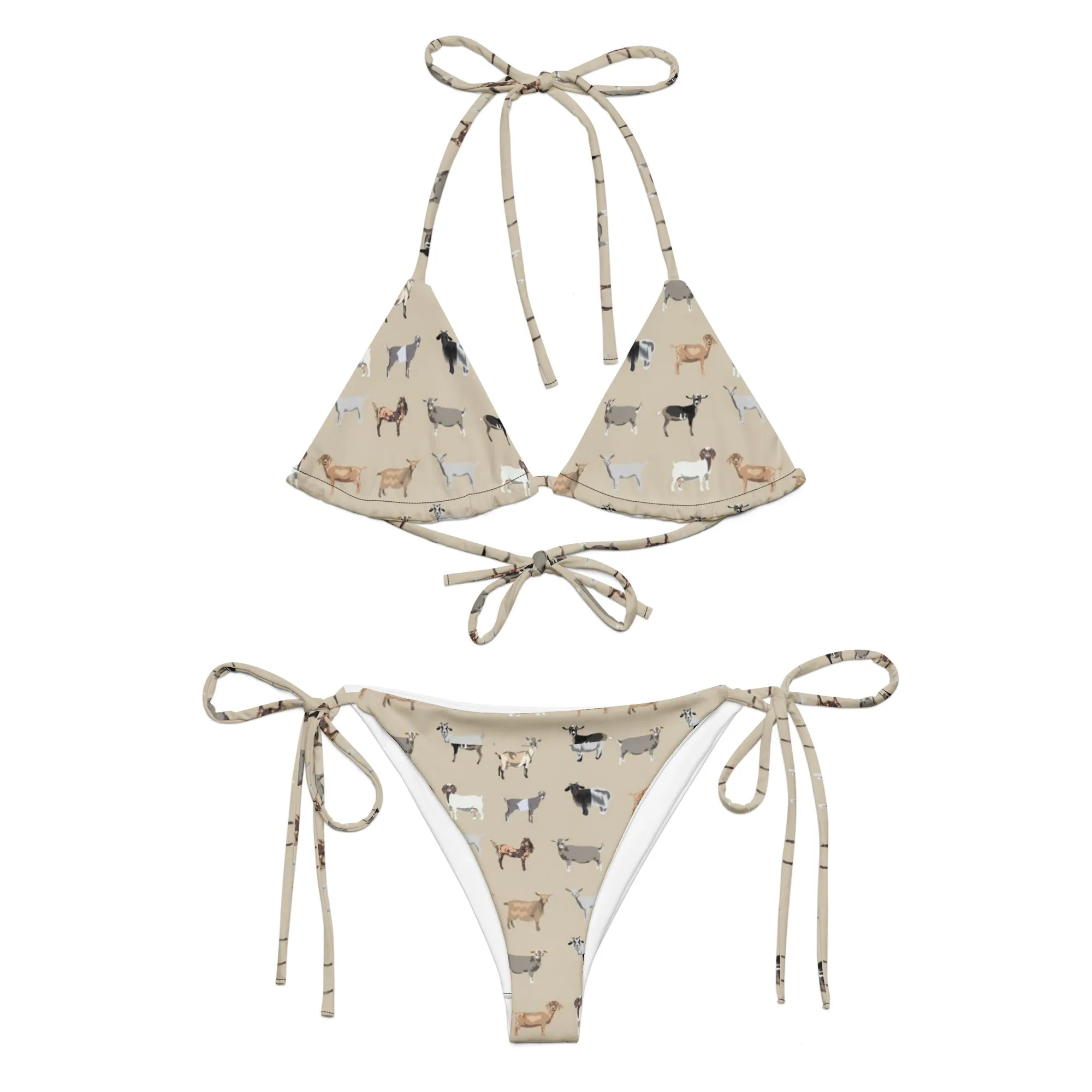 All-over print recycled string bikini