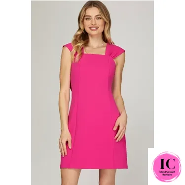 All The Drama Hot Pink Dress