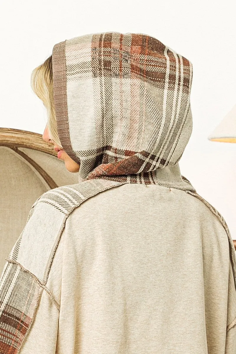 Ana Plaid Block Hoodie