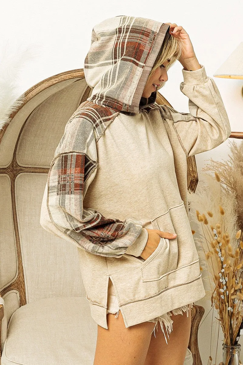 Ana Plaid Block Hoodie