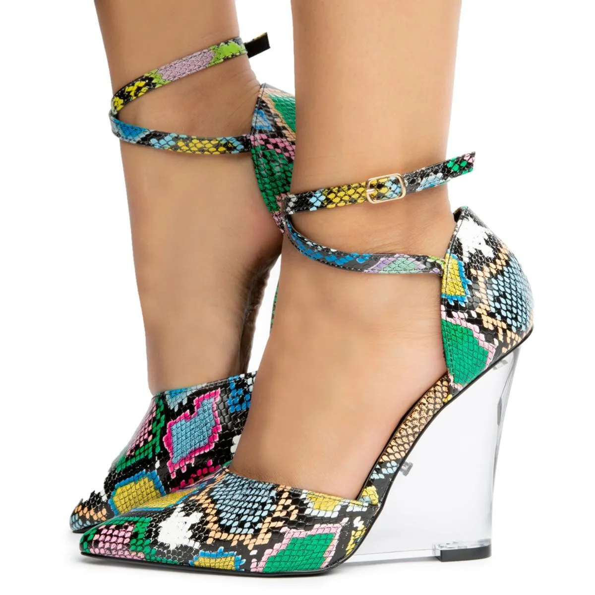 Athan-2 Pointy Toe Clear Wedges