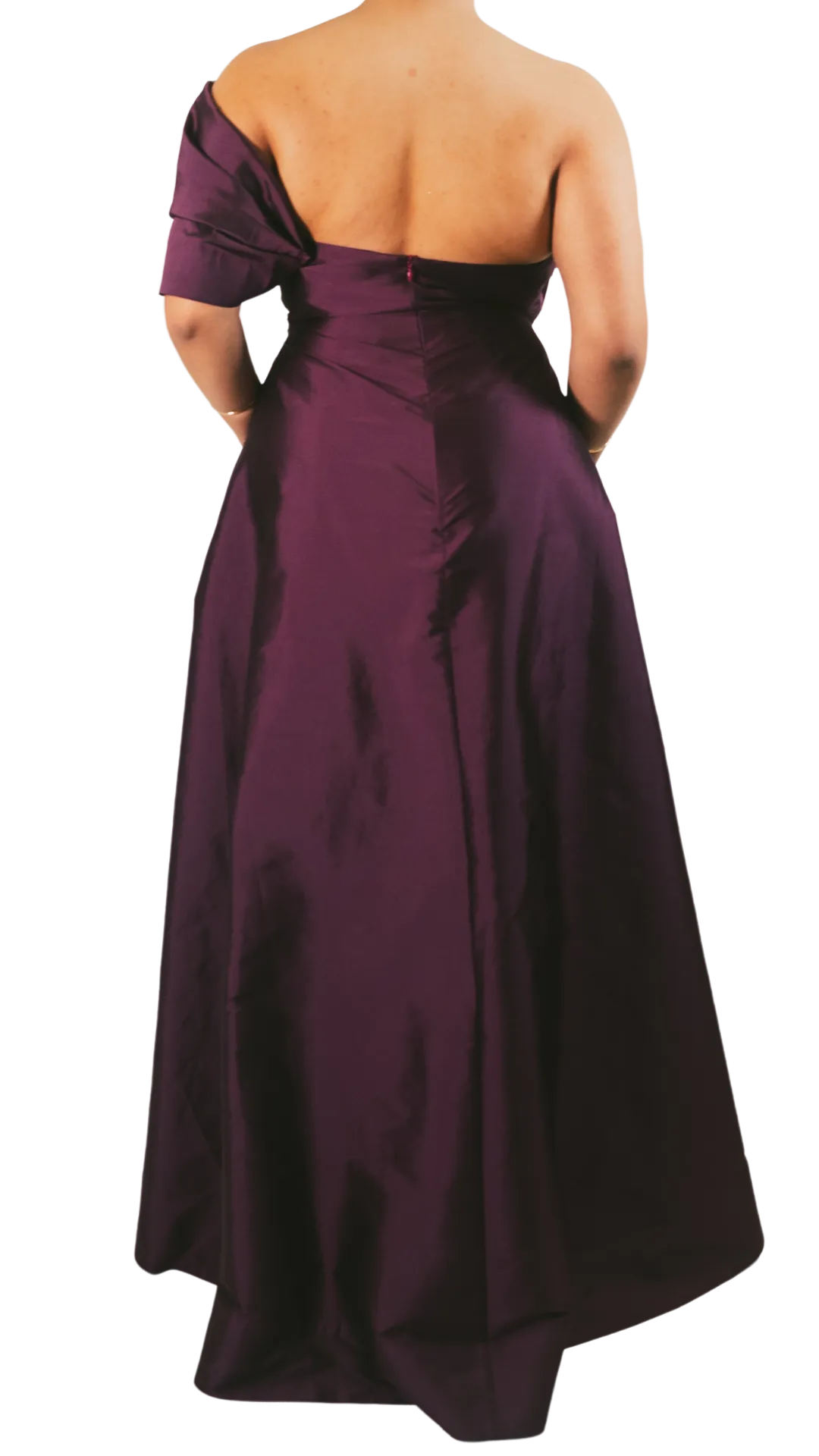 Aubergine Purple One Shoulder Gown