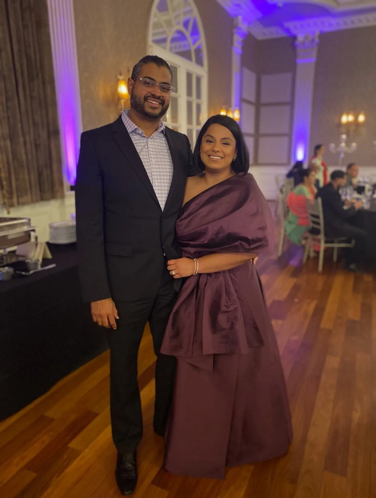 Aubergine Purple One Shoulder Gown