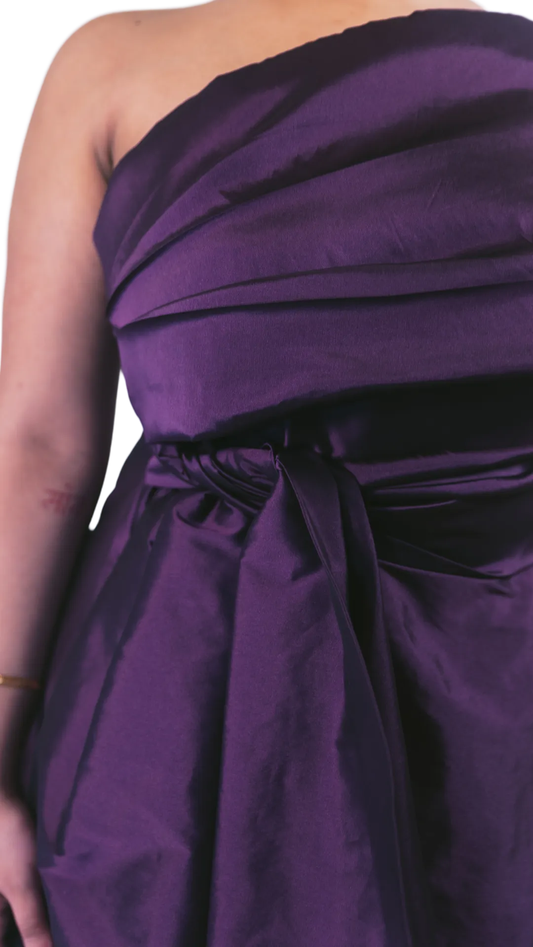 Aubergine Purple One Shoulder Gown