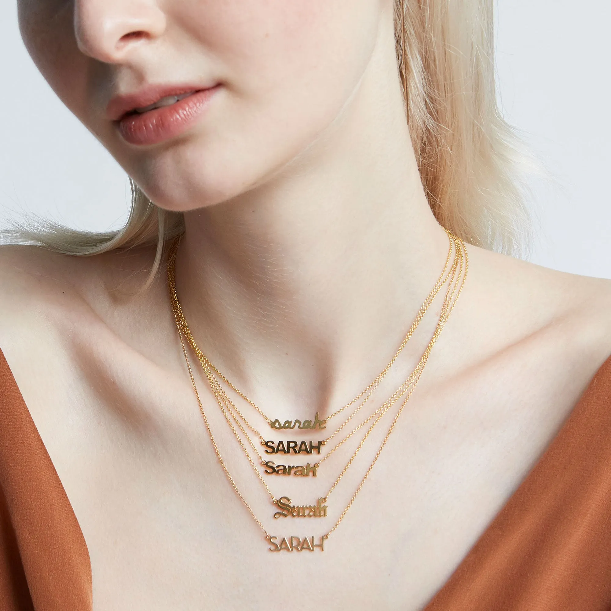 AVA MODERN BLOCK NAME NECKLACE