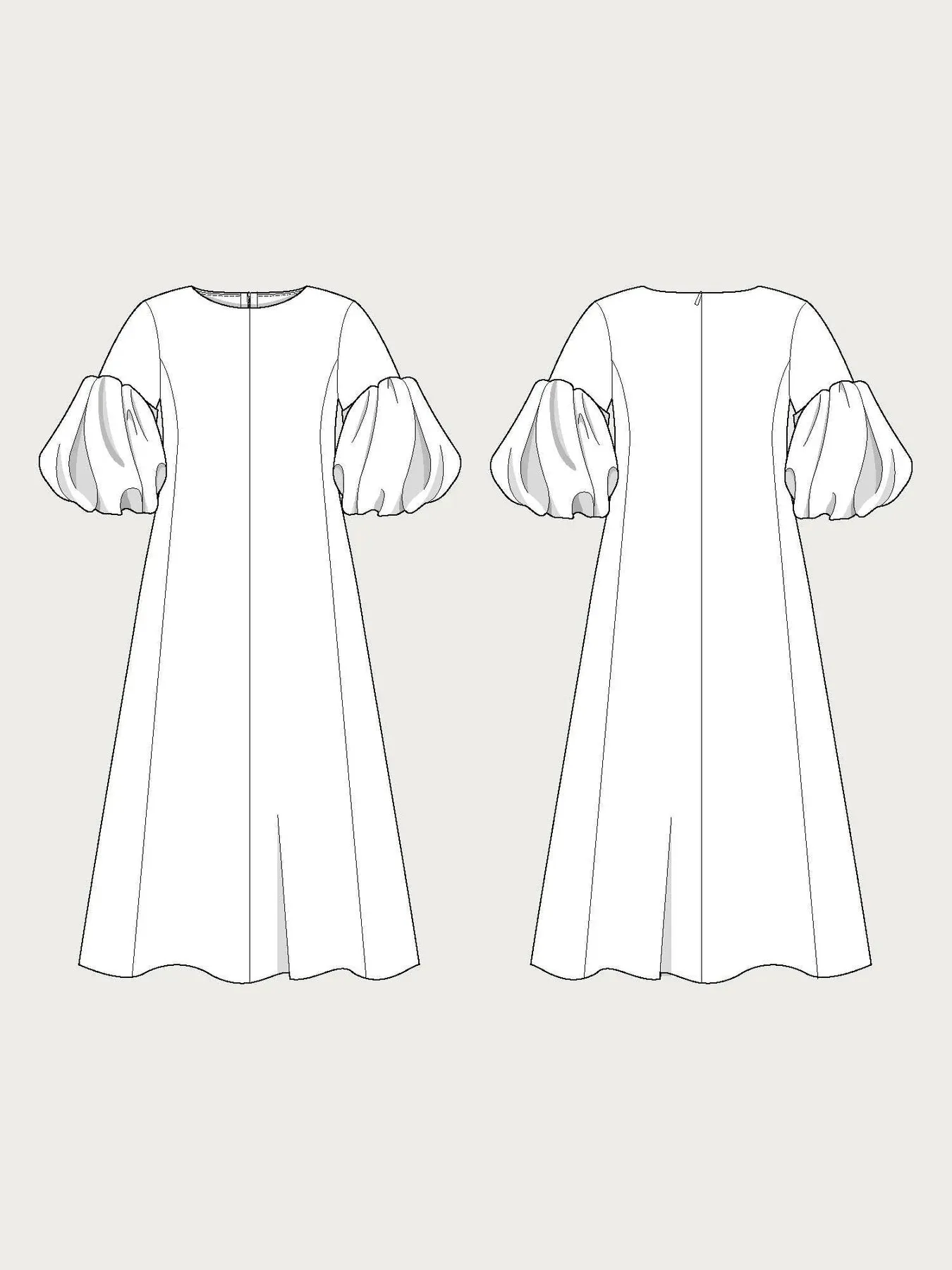 BALLOON SLEEVE DRESS PATTERN -- The Assembly Line Patterns