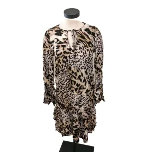 Banana Republic NEW Dress Animal Print Size M Ruffles Knee Length.